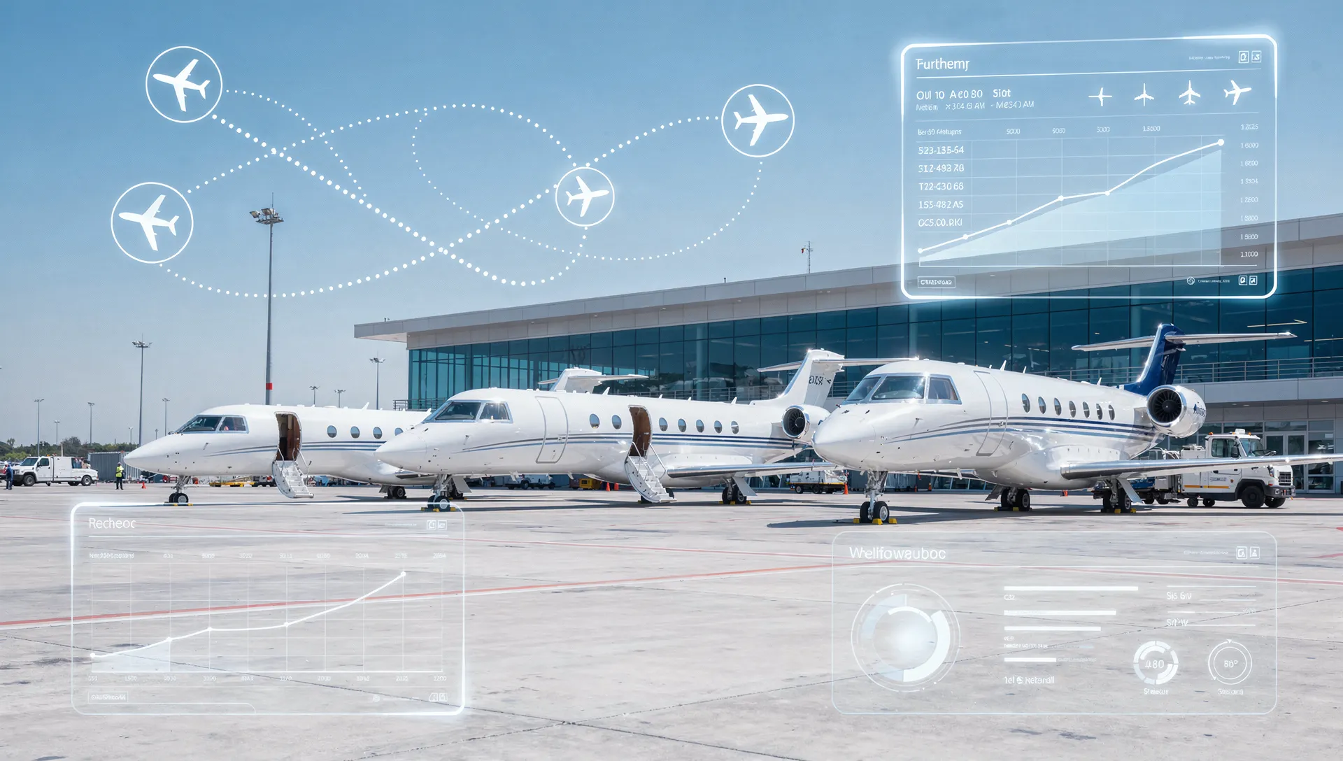 Planes in front of a terminal